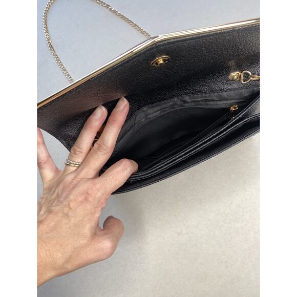 Francescas Clutch Black & Gold Removeable Straps NWT Henrietta Envelope Handbag - Picture 6 of 10